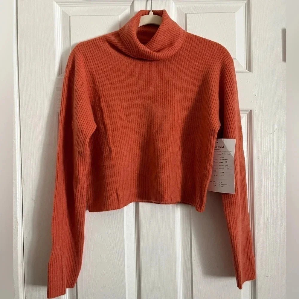 Naadam Cashmere - Women’s Cashmere Ribbed Crop Turtleneck